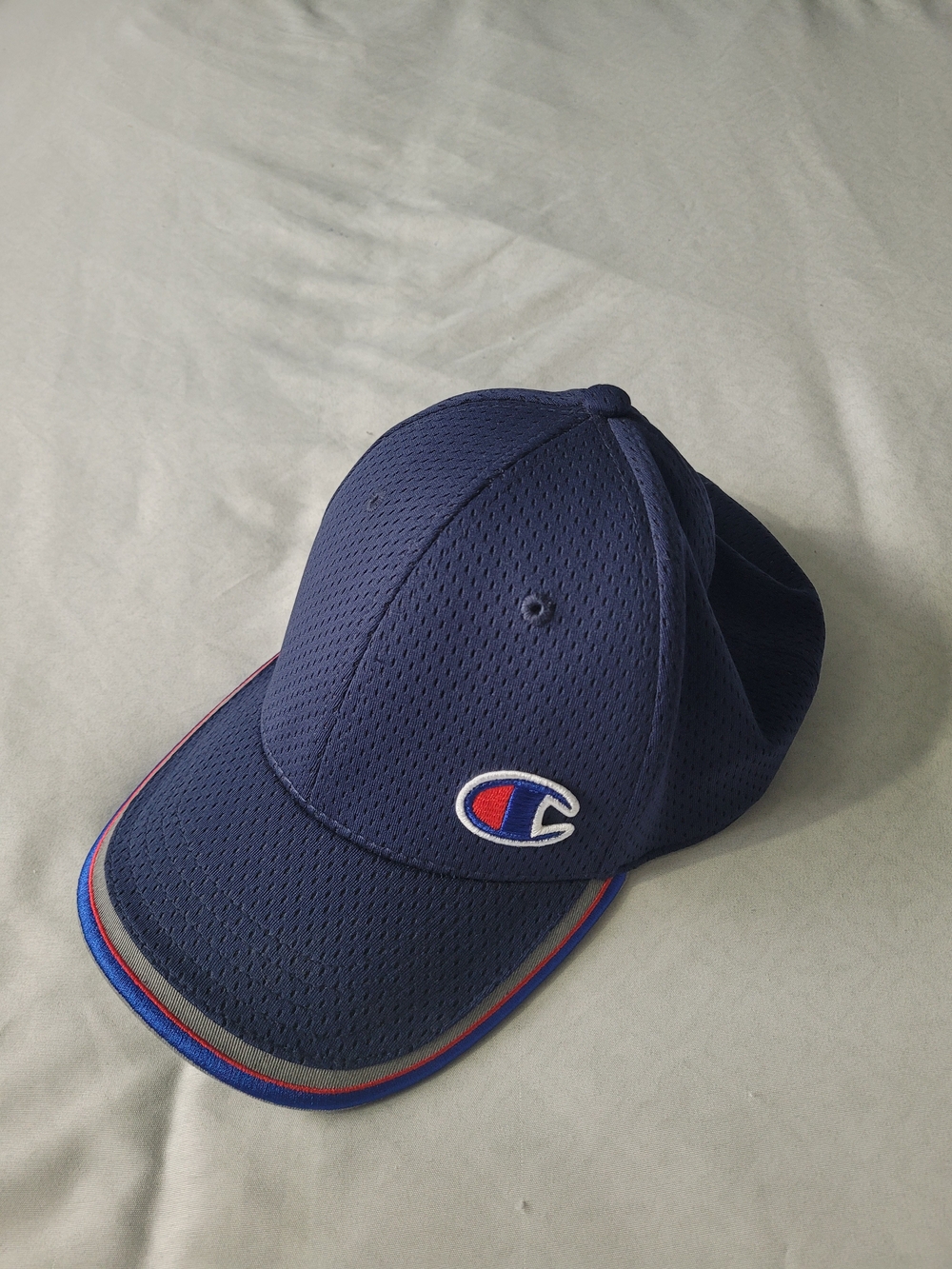 Champion Navy Mesh Baseball Cap with Red & Blue Trim